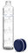 Glasflasche 1000 ml mit Uhrzeit & Zeiteinteilung, 1 l Trinkflasche mit Zeitmarkierung Trinkerinnerung, Kohensäure geeignet, BPA frei, auslaufsicher, bruchsicher, Zeitbuddels NAVIGATOR, Nachtblau