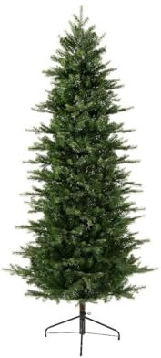 Kaemingk E+N Albero di Natale abete Grandis Fir Slim verde, altezza: 210 cm, 1768 punte, misto PE/PVC, diametro: max. 100 cm, supporto in metallo