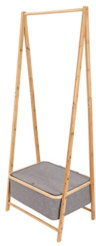 Lumaland Kleiderständer aus Bambus 159 x 60 x 45 cm Grau
