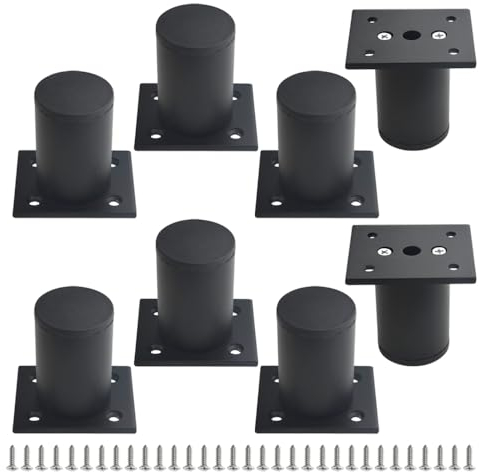 WMYCONGCONG Lot de 8 Pieds de Meuble Ronds réglables de 6 cm, Pieds de Cuisine, Pieds de Rechange en métal pour Armoire, canapé, étagère, Table