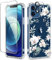 GVIEWIN Compatible with iPhone 12 Case/iPhone 12 Pro Case 6.1 2020, with Tempered Glass Screen Protector + Camera Lens Protector, Clear Flower Soft TPU Thin Shockproof Girls Cover,Magnolia/White