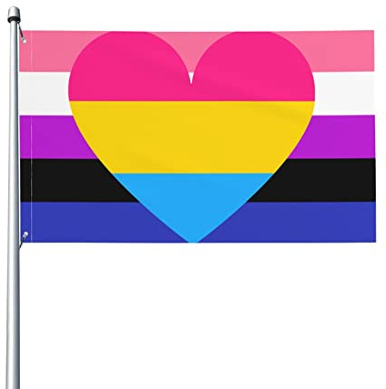 Pan Pansexual Genderfluid Pride Flagge, Willkommens-Party, Outdoor, Dekorationen, Picks, Haus, Garten, Hof, Dekoration, 90 x 150 cm, große Flagge