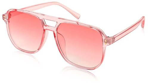 FEISEDY Retro Occhiali da Sole Quadrati Donna Uomo Anni '70 Occhiali Vintage Moda Classici con Doppio Ponte Protezione UV400 B2835