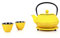 ECHTWERK Service à thé en fonte, théière 0,8 L avec passoire amovible, théière avec soucoupe, set de théières au design vintage pour la préparation de thé en vrac, jaune