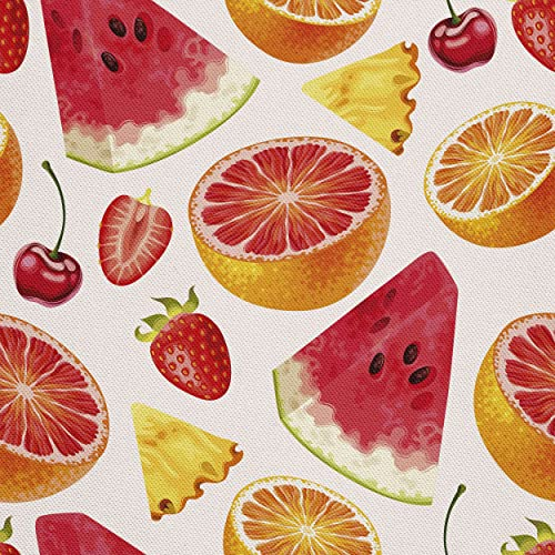 HEKO PANELS Oxford Wasserdichte Meterware Canvas-Stoff Polyester Zum Nähen Nähstoffe Möbelstoffe Dekostoffe Handwerken Wasserabweisend Blickdicht Früchte Obst 1 Meter 155 x 100 cm