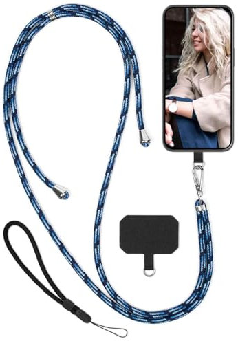 moex Unleash per Nokia X10/X20 - Catena per cellulare con moschettone, cordino da collo rapidamente rimovibile - Smartphone Necklace con pad per custodie, catena da appendere in blu