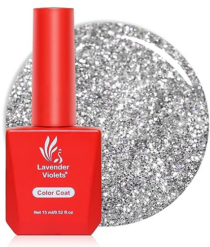 Lavender Violets 15ml Gel Nail Polish Star Shine Platinum Silver Dream Bell UV LED Soak Off Nail Lamp Curing Manicure Pedicure Larger Content Salon Quality Diamond Crystal A0391