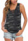 Ninee Damen Sommer ärmellose Criss Cross Casual Tank Tops Basic Bluse (Grey Camo,XX-Large)