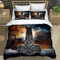 NESKX Vikings Bettwäsche Set 3Teilig,Jungen Bettwäsche Motiv Wikinger-Kriegerschiff Odins Runen 135X200 Mit 80X80 Kissenbezug,Bettbezug Mikrofaser Mit Reißverschluss Für Winter Sommer,Y6