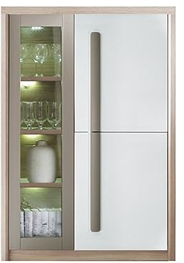 Mon Mobilier Design Roma Armoire vitrine 2 Portes battantes avec lumières LED 90x130 cm