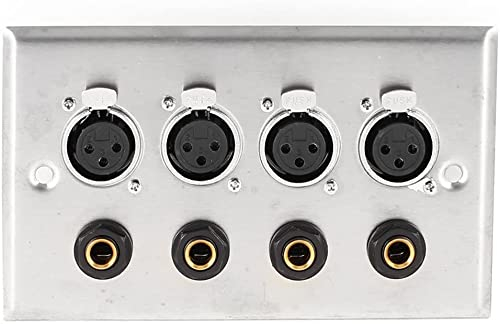 XYWHPGV Panneau de plaque murale pour haut-parleur 4X XLR 4X 1/4 pouces 6.35MM Prise Jack(d1371 2b108 91308 8aceb 91e76 a831a