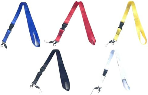 AllStyle By Patel Compatible Lanyards for Keys Neck Strap Keychain for Phones Bags Keys Cell Phones Bags Accessories, White, Black, Blue, Yellow, Red, Large