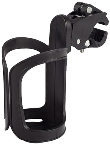 Stroller Cup Holder, Universal Stroller Bike Stroller Cup Holder, 360 Degree Swivel Adjustable beverage coffee bottle organizer for baby bottles, bikes and drink bottles