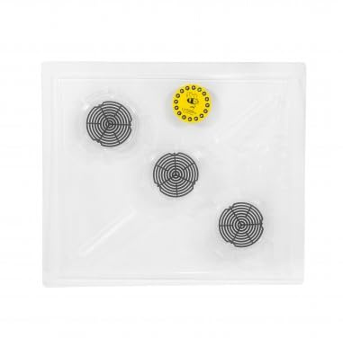 LYSON Klima-Abdeckung für Bienenbeute 10 Stück im Set Transparenter Dadant Innendeckel mit ein Stock-Thermometer zum Aufkleben 3 Löchern und 3 Spinnensieben für 10 St.Bienenbeute Bienenstock