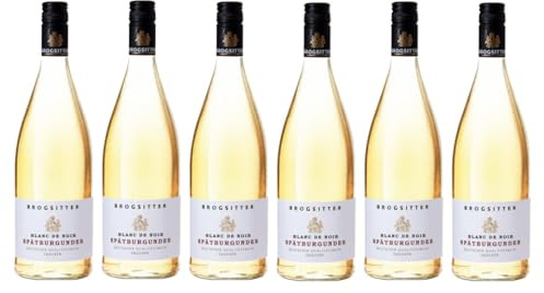 6x 1,0l - 2024er - Brogsitter - Blanc de Noir - Spätburgunder - LITER - Qualitätswein Pfalz - Deutschland - Weißwein trocken