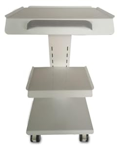 Kosmetikwagen Salonwagen 3 Stockwerke Salon Trolley SPA Rollwagen Gerätewagen Friseurwagen mit 3 Steckdosen und Bremsrad für Schönheitsinstrument