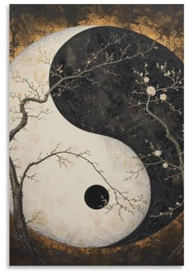 , Kunst Modern Poster-, Yin Yang Bilder Wandkunst Deko, Wanddeko Wand Wohnzimmer Wanddekoration Deko08x12inch(20x30cm)