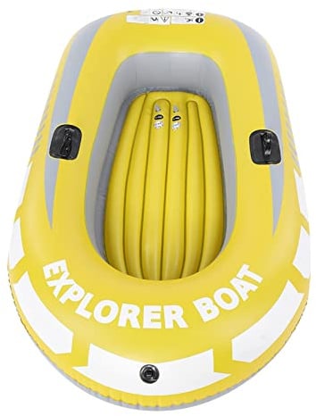 Inflatable Kayak Canoe 2 Person Boat for Fishing Diving PVC Wear Resistant with Two Paddle Mounts Labor Saving Paddling Safety Flotation Devices