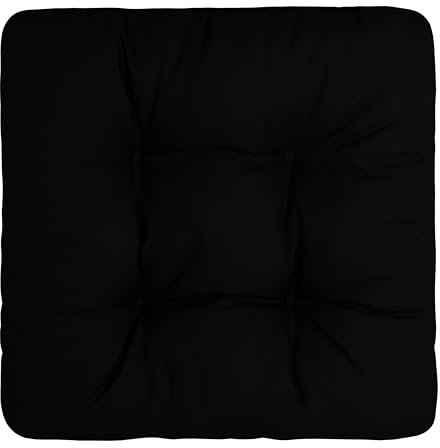 Domarex Gartenstuhlkissen lari 45x45x8 cmm - Wasserdichtes Kissen für den Gartenstuhl Sitzkissen - bequemes Kissen - Hochwertiger - Leicht zu Reinigen - Langlebig - Schwarz