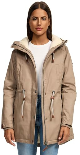 Navahoo Damen Winterjacke mit Teddyfell Winter Jacke warm gefüttert B991