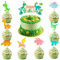 ENLACE 33 Stück Dino Tortendeko Geburtstag,Happy Birthday Tortendeko Dinosaurier,Dino Kuchen Deko Junge Mädchen,Dino Geburtstag Deko,Dino Cake Topper Kindergeburtstag,Dino Muffins Deko für Babyparty