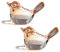 H&D HYALINE & DORA Set of 2 Blown Glass Birds Figurine Champagne Crystal Art Glass Birds Collectible Figurines Handmade Art Glass Animal Gift for Women