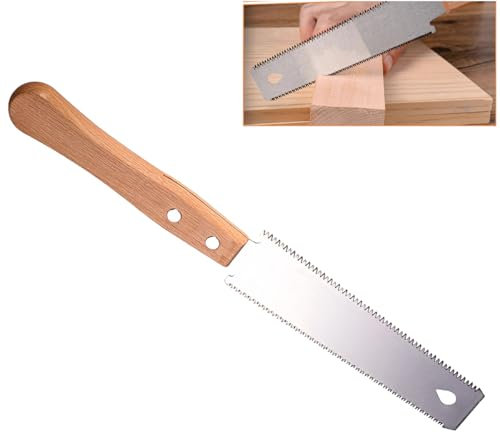 30.5cm Kleine Holz Handsäge, Japansäge Holzbearbeitung mit Rutschfeste Holzgriff, Flexible Klinge Doppelkante, Scharf Gezahnt, Edelstahl Feinsägen für Handwerk, PVC-Rohr schneiden, Bambus, Holz, DIY