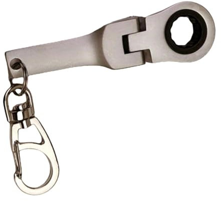 Ratchet Wrench Key Ring - Lyricalist Compact 10mm Socket Wrench Keyring | Handy Ratchet End Keyring for Mechanical Workshop, Durable Wrench Keychain Tool for -The-Go Mechanics