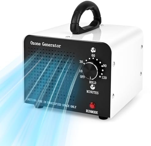 Dreamhigh® Generador De Ozono 30000mg/H, Profesional Máquina de Ozono Para Coche, Ozono Hogar Purificador De Aire con Temporizador, Eliminación de Olor y Desinfección