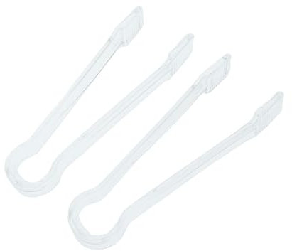 VINTORKY 2pcs Kitchen Ice Tongs Holder Spoons Tongs Food Tongs Cooler Shaker Pan Fryer Scoop Ice Cube Maker Nugget Ice Maker Ice Bin Gripper Mini Tongs for Serving Acrylic Tongs