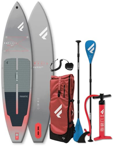 FANATIC RAY AIR SLT 11,6 SUP 2025 Grey/red inkl. Pure Adjustable 3-Piece Paddel