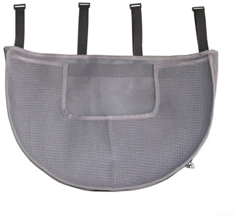 EpheyFIF Bath Toy Storage Organizer, Large Capacity Holder with Quick Release Zipper PVC Material Corner Placement Hanging Hooks for Bathtub Bathroom Space-Saving Design(grey)