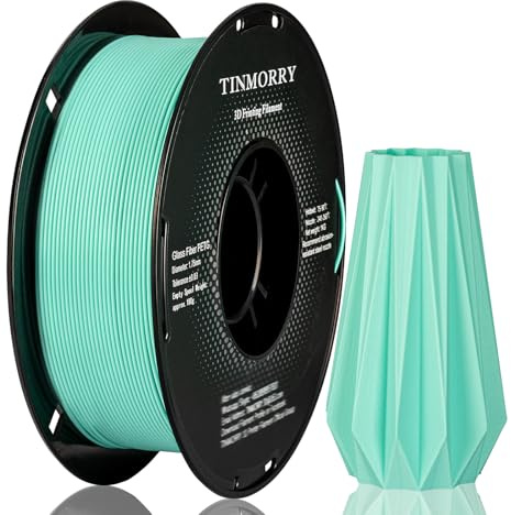 TINMORRY PETG-GF Filament 1,75 mm für 3D Drucker, 1 KG, Minzgrün | Glasfaserverstärktes PETG, hohe Steifigkeit und Festigkeit, schlagfest, ideal für Funktionsteile und technische 3D-Drucke