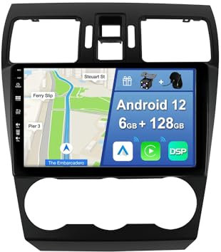 CADLEY Android 14 Autoradio für Subaru Forester/XV/WRX 2012-2014-mit Wireless Apple CarPlay|Android Auto|Mirror Link|GPS Navigation|Bluetooth 5.0|WiFi |USB|Navi|FM+Rückfahrkamera