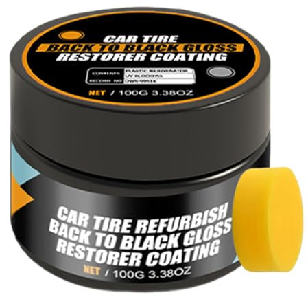 Voiture Plus Propre À Jante | 7 Cm De Longueur De Soins Des Pneus De Longueur | Paste De Polissage Non En Gras Pour Véhicules 100g Shine Avec Éponge Pour Soins En Plein Air, Cuir, Cockpit Et Détail Su