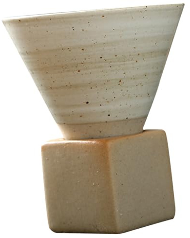 ZUNOXAZ Tasse à Café Japonaise Rétro Céramique avec Base Lisse Tasse à Thé et Cappuccino Polyvalente pour Boissons Chaudes et Froides Design Vintage Original