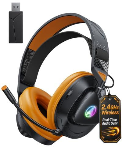 Awinnasey PH3 Wireless Gaming Headset for PS5/PS4, 2.4GHz + BT (≤20ms)