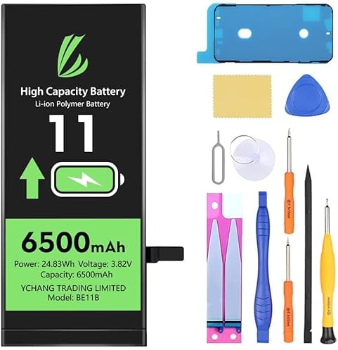 LL TRADER Batteria per iPhone 11, 6500mAh e Kit di Riparazione
