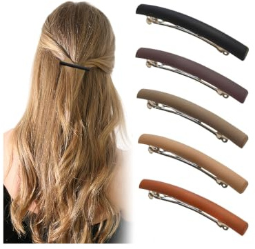 TESGADGETS 5 Stück Schmale französische Haarspangen für Damen, rutschfest, kleine Haarspangen für elegantes Styling von dünnem, kurzem oder feinem Haar