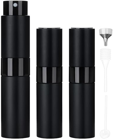 FitDA 3 Atomizador Perfume Recargable 8 ml Dispensador Perfume Viaje Mini | 3 Mini Atomizadores de Perfume Recargables de 8ml, Portátiles y Antifugas, Ideales para Viajes, Fiestas y Uso Diario.