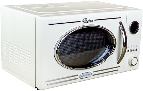 Kalorik, Retro Mikrowelle, MW2600DGC, 20L, 1150W, Grillfunktion, Weiß | Mikrowelle Klein, Vintage Design, 12 Automatikprogramme, 5 Leistungsstufen, Kombi & Auftauen, Drehteller Ø25,5cm