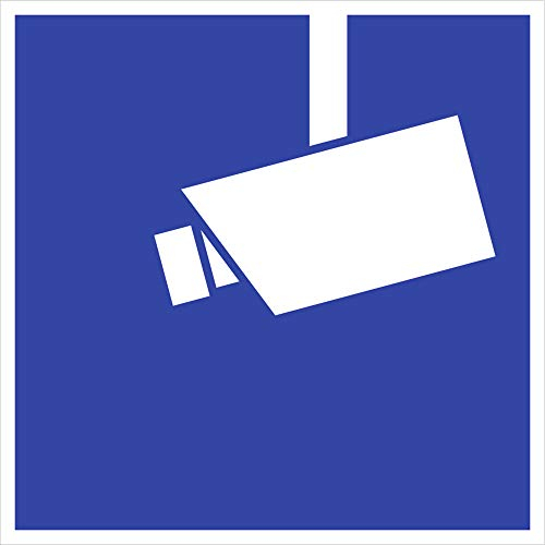 Schild Video Infozeichen gemäß DIN 33450 Alu 18 x 18 cm (Videoüberwachung, Kamera, Videokamera) wetterfest
