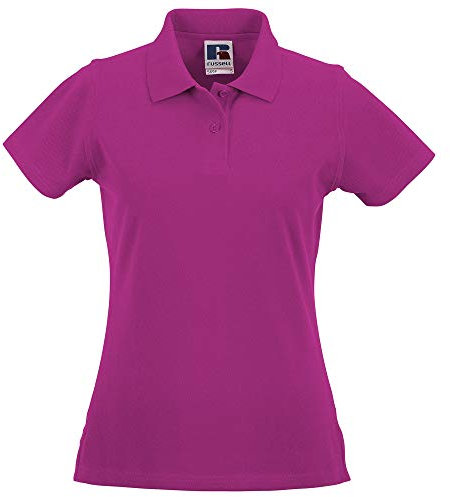 Russell - Polo Manica Corta 100% Cotone - Donna (XS) (Fucsia)