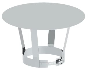 Tecnovis Kamin Regenhaube aus Edelstahl, Innendurchmesser 130 mm, Wandmontage, Silber