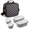 Tatay Urban Food Casual, Bolsa Térmica Porta Alimentos, 3L de Capacidad, con 4 Tuppers Herméticas (2 x 0.5L, 2 x 0.2L), Color Ajedrez. Medidas 22.5 x 10 x 22 cm