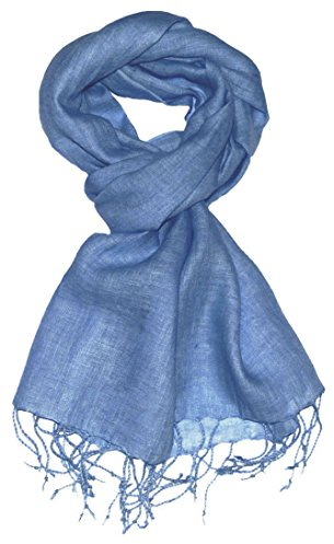 Lorenzo Cana - Modischer Herren Schal Leinenschal 100% Leinen 50 cm x 180 cm Tuch Naturfaser Linen Hellblau Airy Blue 9326511