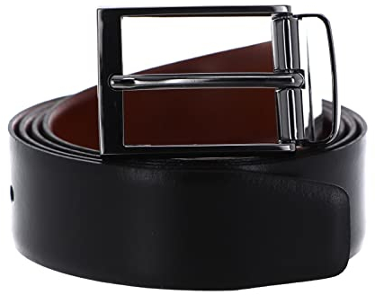 JOOP Herren 7162 JOOPCOLL. Belt 3,5 cm Gürtel, Mehrfarbig (Schwarz-Cognac 10-55), 95