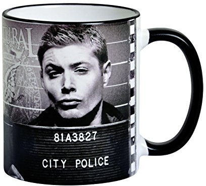 Elbenwald Supernatural Tasse Sam & Dean Winchester en prison-impression allongée 320 ml de céramique noir