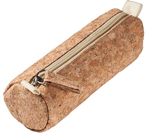 Exklusive Federmappe aus Kork Schlampermappe Schüleretui Federmäppchen Stifteetui Kosmetikbeutel Kosmetiktasche Make-Up Tasche