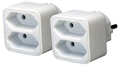 Brennenstuhl Mehrfachsteckdose, Steckdosenadapter 2-Fach Eurosteckdose mit Kindersicherung (2 Stück, 2fach Euro | weiß)